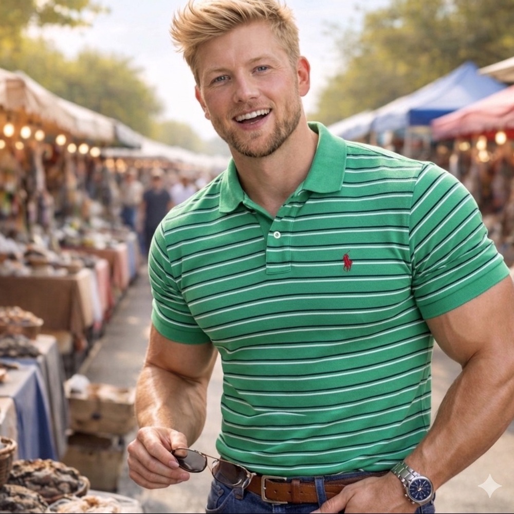 Polo by Ralph Lauren Green Striped Polo